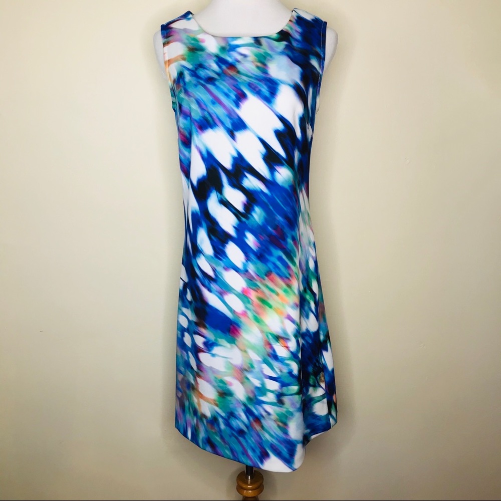 Worthington‎ Blue Tie Dye Dress Zipper Back Sz S